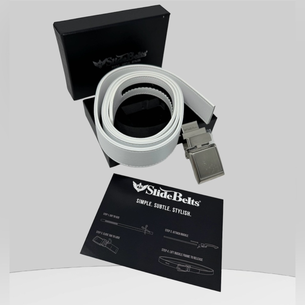 🛍️SALE🛍️ SlideBelts Classic White Belt (Simple,Subtle, Stylish) - Picture 4 of 11